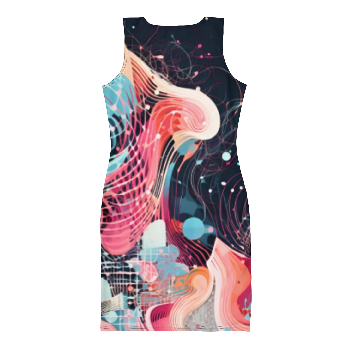 Fitted All Out Abstract Print, Christmas Women's Gift, Women's Dress T-Shirt for Women, Knqv, Christmas Gift and loving, Family t-shirt, All over Christmas, Shirt Women's t-shirt All-Over Print Women's T-shirt dress For Women Sublimation Cut & Sew Dress