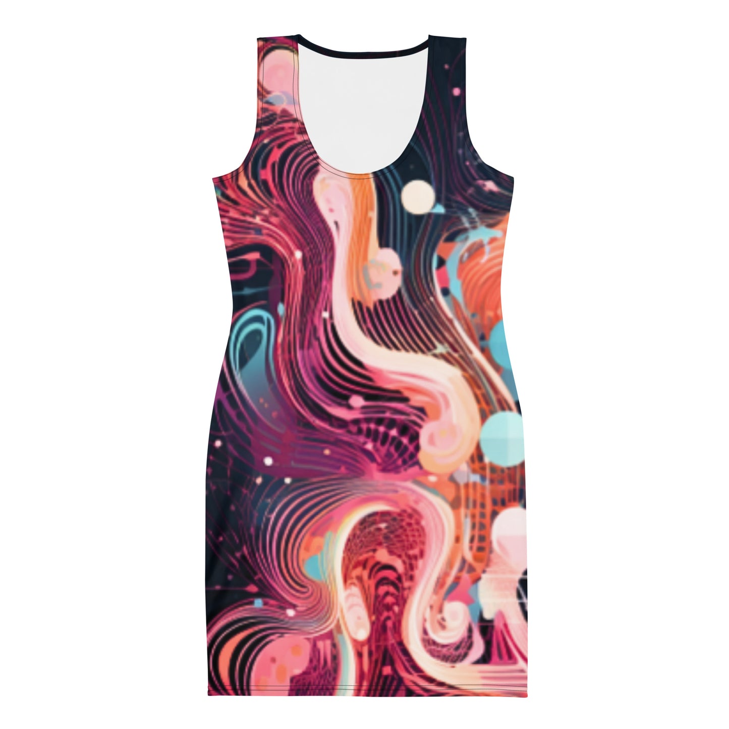 Fitted All Out Abstract Print, Christmas Women's Gift, Women's Dress T-Shirt for Women, Knqv, Christmas Gift and loving, Family t-shirt, All over Christmas, Shirt Women's t-shirt All-Over Print Women's T-shirt dress For Women Sublimation Cut & Sew Dress