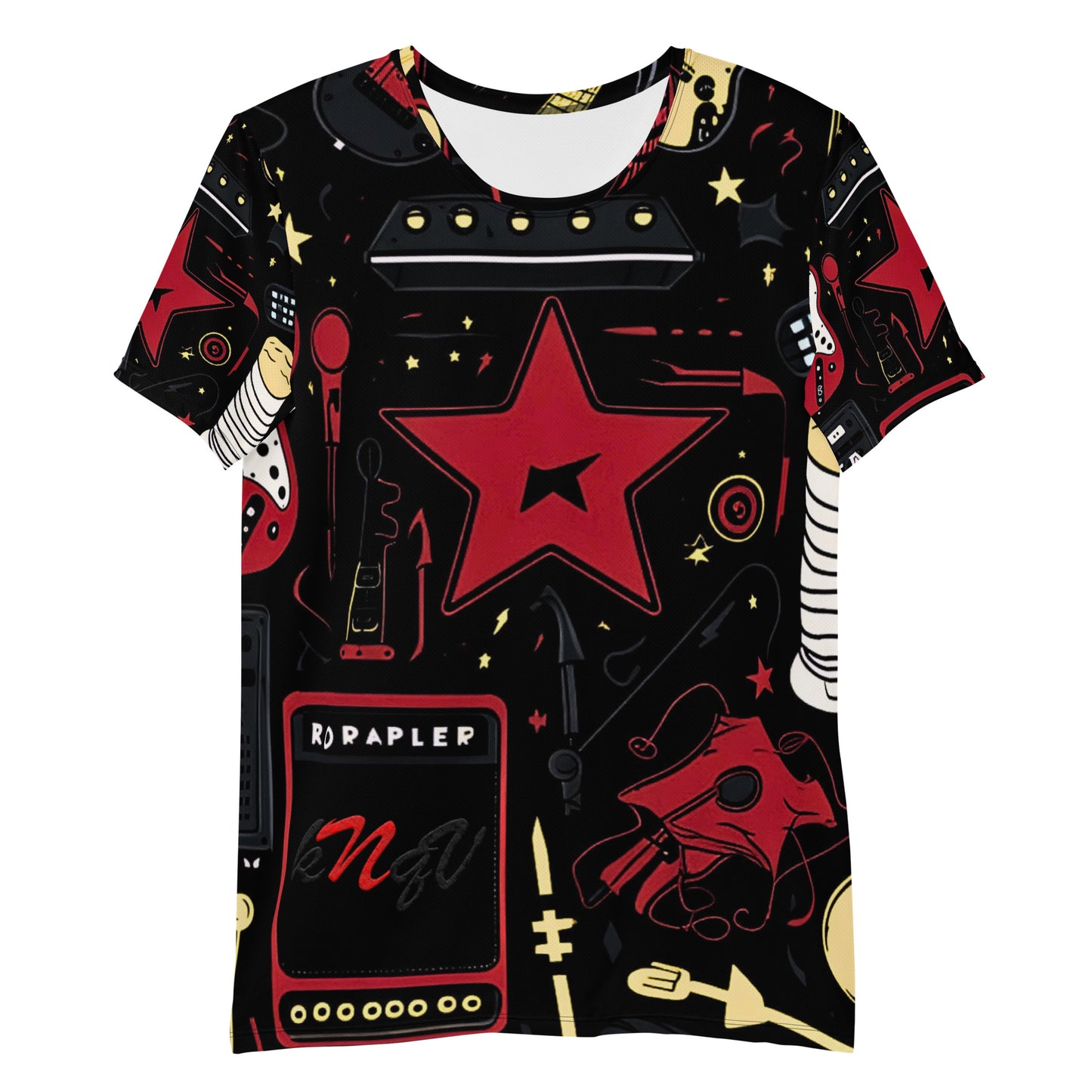 Musician's All Over, Athletic T-Shirt for Men, Knqv, Christmas Gift and loving, Family t-shirt guitarist, musician, Percussion player , All over Christmas Pattern, Shirt Men's t-shirt All-Over Print Men's Athletic T-shirt
