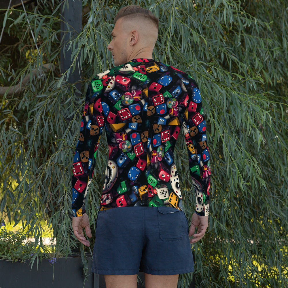 Dice Face All Over T-shirt, Knqv Exclusive Casino Royale Collection Apparel, Knqv, Gift for Men, Men's Rash Guard