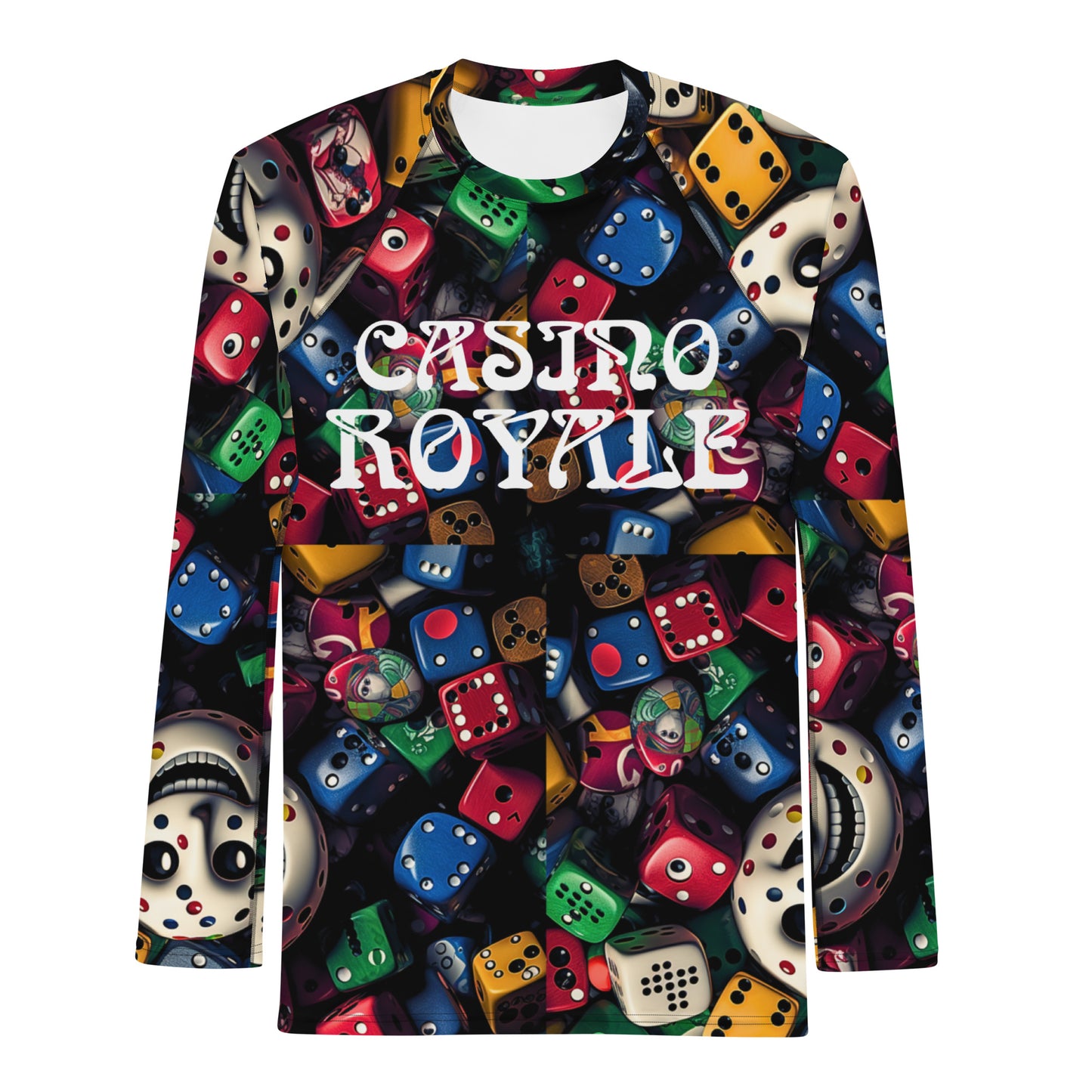 Dice Face All Over T-shirt, Knqv Exclusive Casino Royale Collection Apparel, Knqv, Gift for Men, Men's Rash Guard
