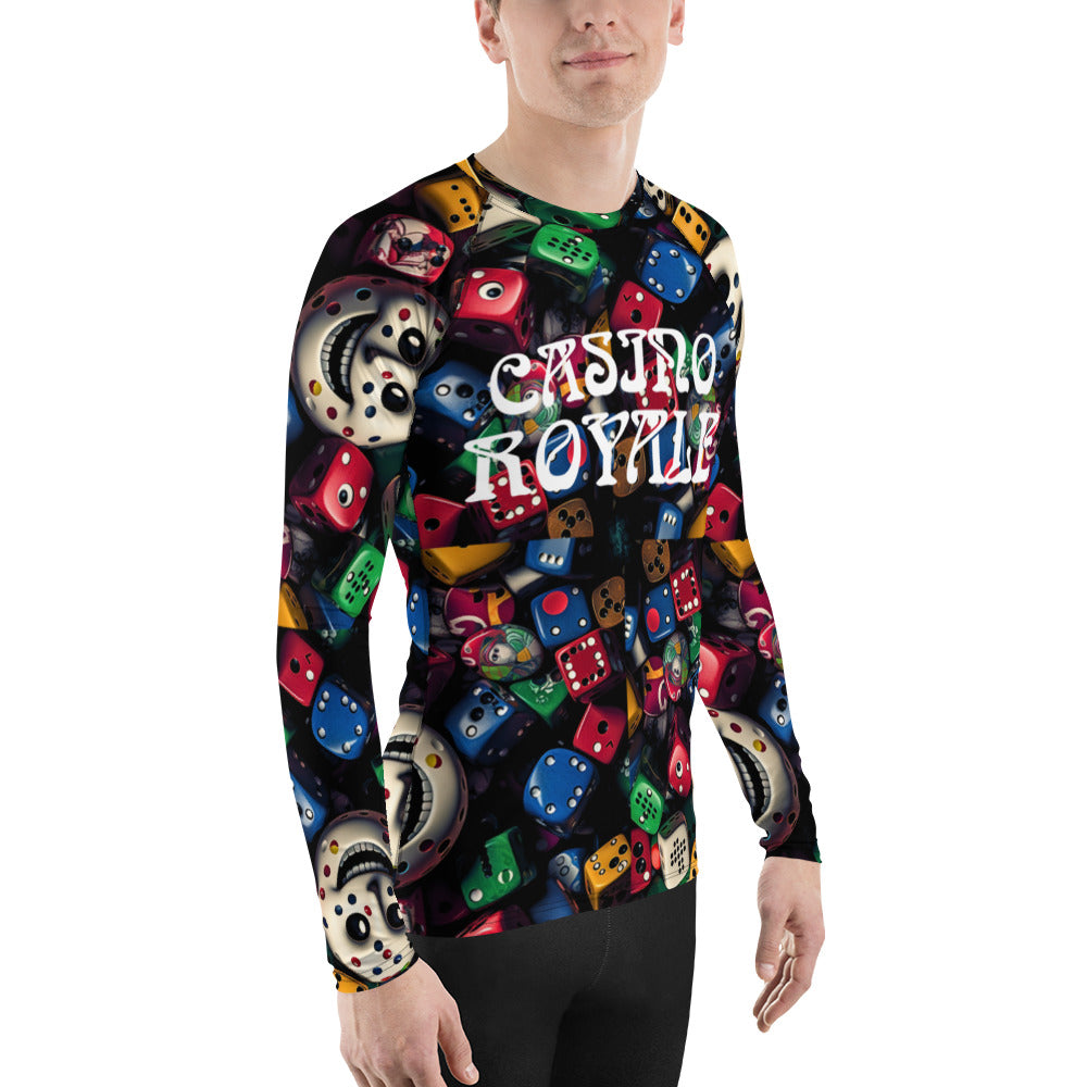Dice Face All Over T-shirt, Knqv Exclusive Casino Royale Collection Apparel, Knqv, Gift for Men, Men's Rash Guard
