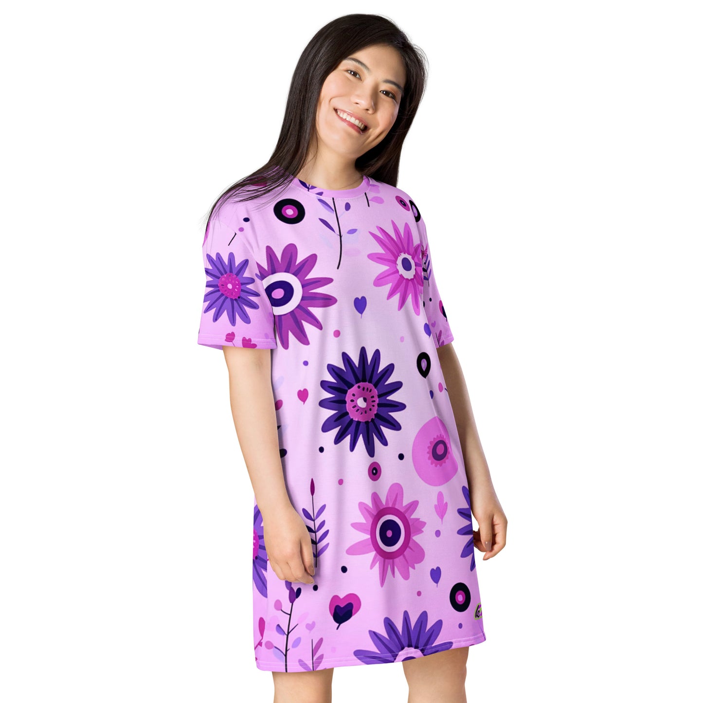 All Over, Women's Dress T-Shirt for Women, Knqv, Christmas Gift and loving, Family t-shirt, All over Christmas Flowers, Shirt Women's t-shirt All-Over Print Women's T-shirt dress For Women