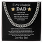 To My Wonderful Dad | First Man I Ever Loved | Cuban Link Chain Gift For Father, Dad, Pops, Daddy, Step Dad