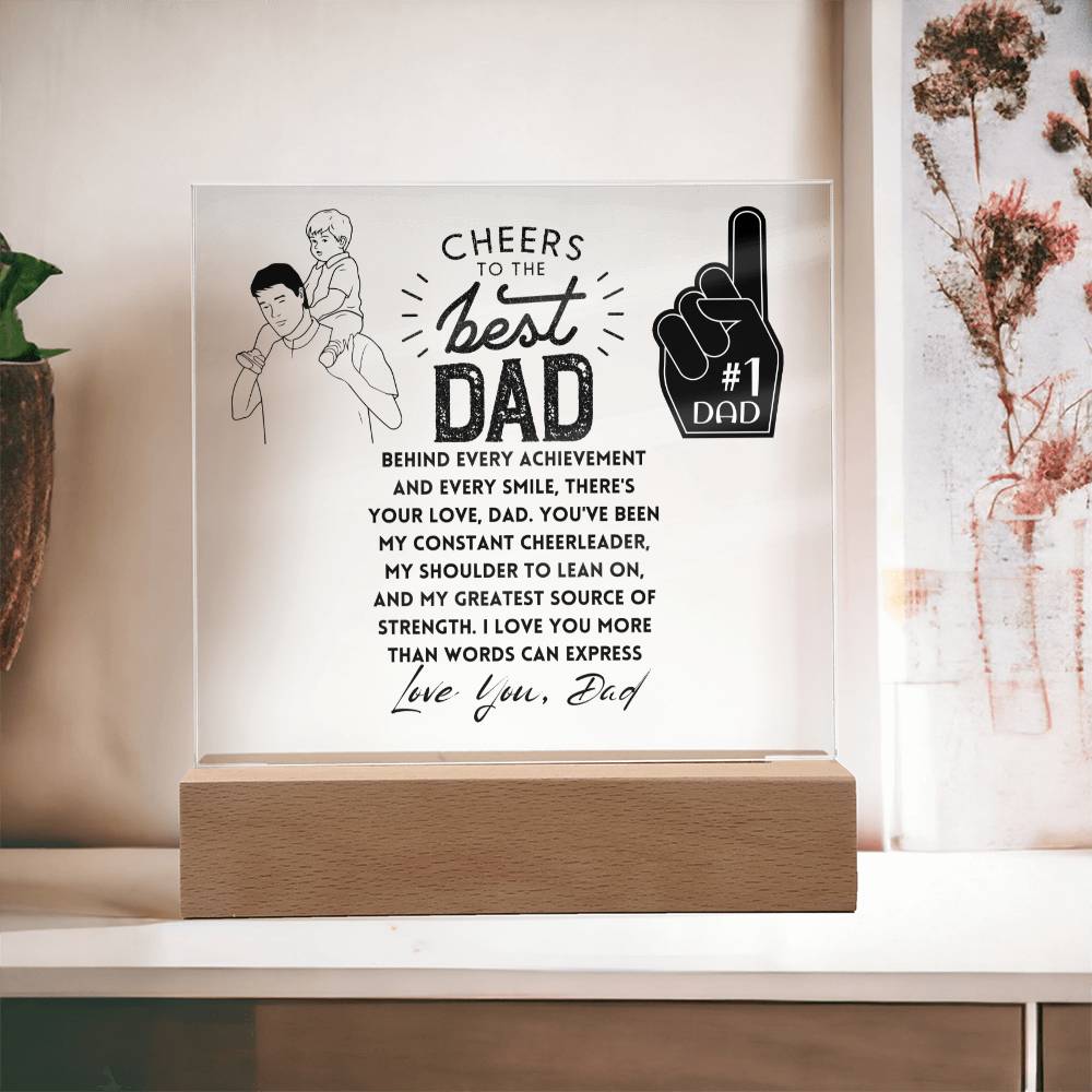 Copy of Cheers To The Best Dad | Behind every achievement and every smile, there's your love, Dad | Gifts, Father's Day Poem Keepsake, Optional LED Light, Tiger Poem, Birthday Gift for Him, Christmas Gift Keepsake for Dad,