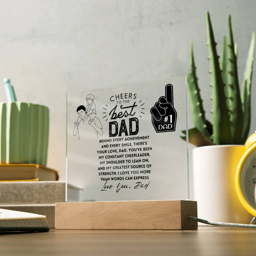 Copy of Cheers To The Best Dad | Behind every achievement and every smile, there's your love, Dad | Gifts, Father's Day Poem Keepsake, Optional LED Light, Tiger Poem, Birthday Gift for Him, Christmas Gift Keepsake for Dad,
