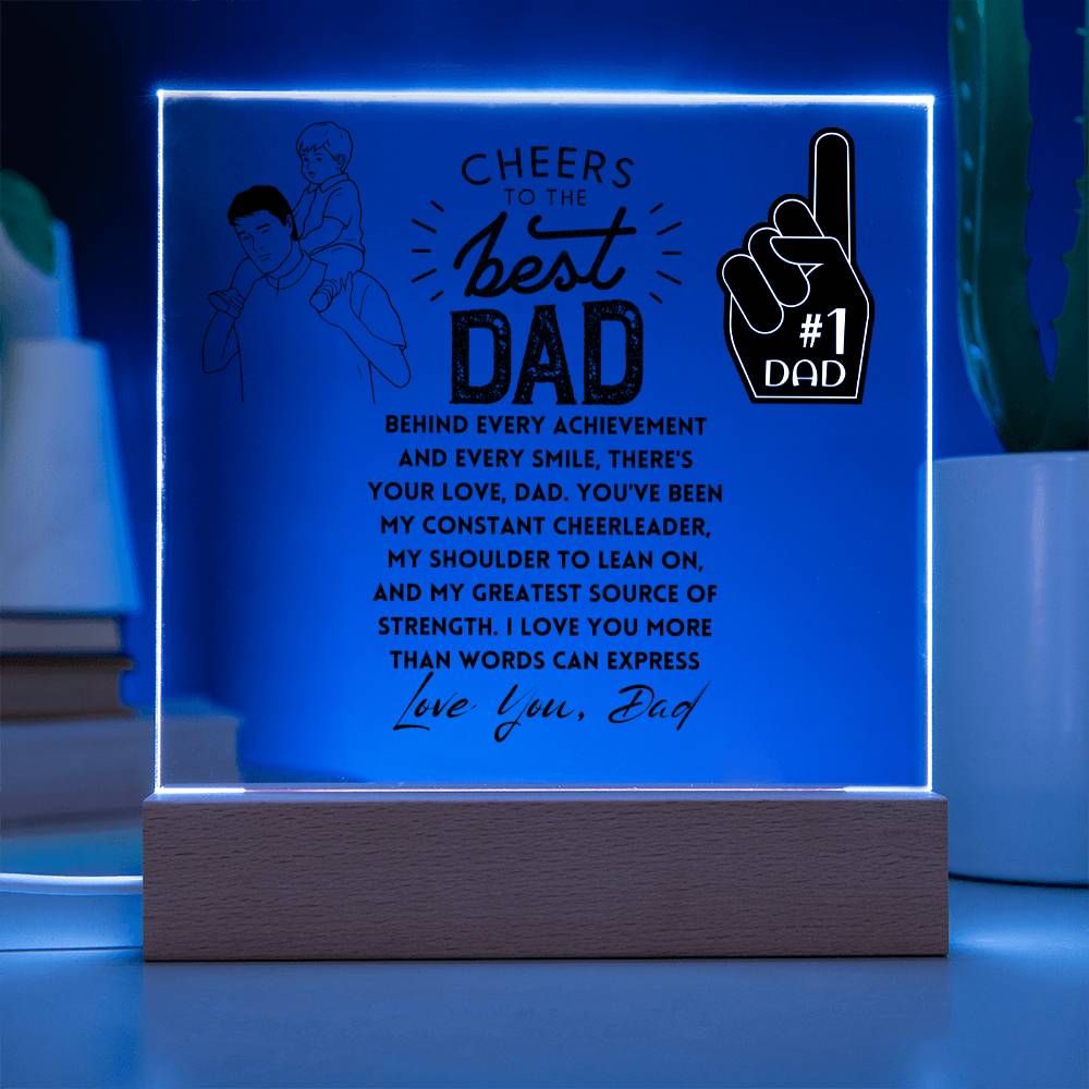Copy of Cheers To The Best Dad | Behind every achievement and every smile, there's your love, Dad | Gifts, Father's Day Poem Keepsake, Optional LED Light, Tiger Poem, Birthday Gift for Him, Christmas Gift Keepsake for Dad,