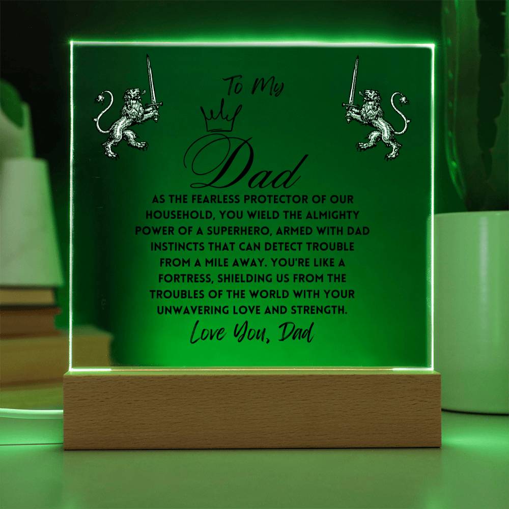 To My Amazing King Dad, Gifts, Father's Day Poem Keepsake, Optional LED Light, Tiger Poem, Birthday Gift for Him, Christmas Gift Keepsake for Dad,