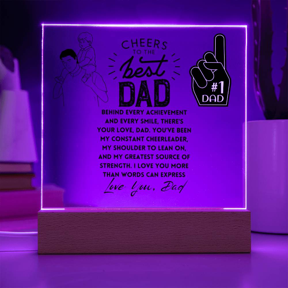 Copy of Cheers To The Best Dad | Behind every achievement and every smile, there's your love, Dad | Gifts, Father's Day Poem Keepsake, Optional LED Light, Tiger Poem, Birthday Gift for Him, Christmas Gift Keepsake for Dad,