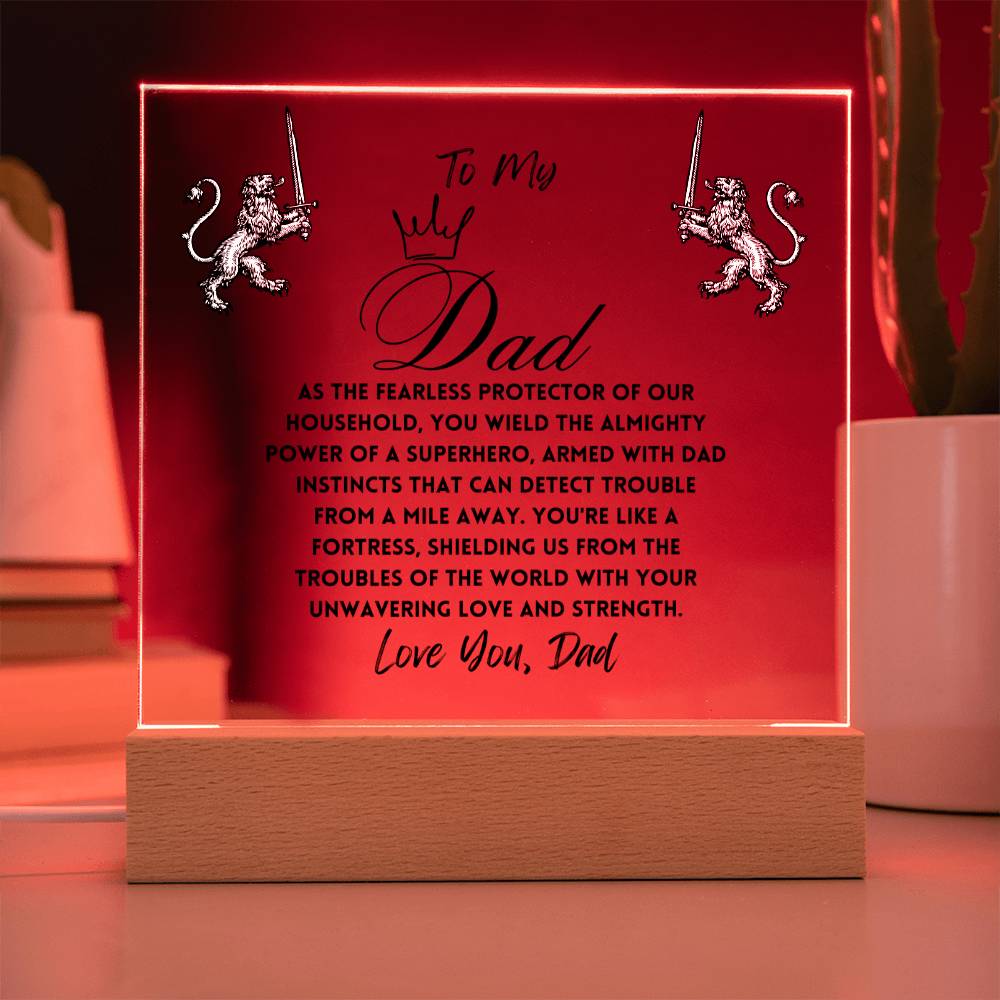 To My Amazing King Dad, Gifts, Father's Day Poem Keepsake, Optional LED Light, Tiger Poem, Birthday Gift for Him, Christmas Gift Keepsake for Dad,