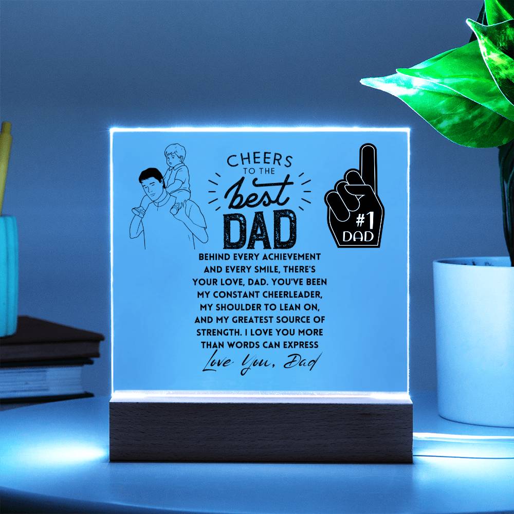 Copy of Cheers To The Best Dad | Behind every achievement and every smile, there's your love, Dad | Gifts, Father's Day Poem Keepsake, Optional LED Light, Tiger Poem, Birthday Gift for Him, Christmas Gift Keepsake for Dad,
