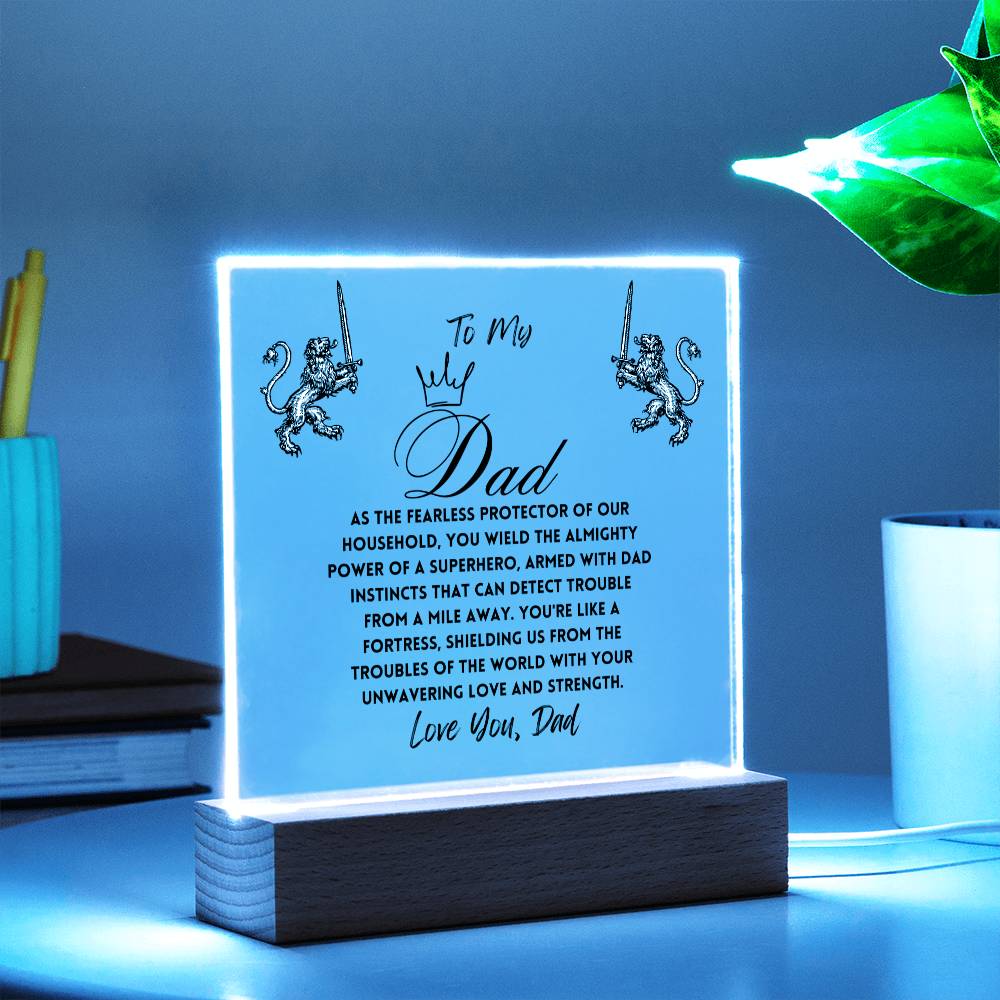 To My Amazing King Dad, Gifts, Father's Day Poem Keepsake, Optional LED Light, Tiger Poem, Birthday Gift for Him, Christmas Gift Keepsake for Dad,