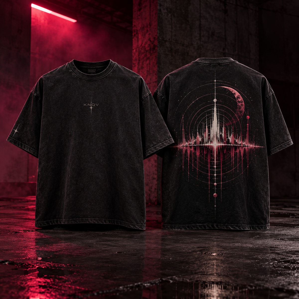 KNQV Midnight Signal Unit heavyweight tee preorder concept mockup