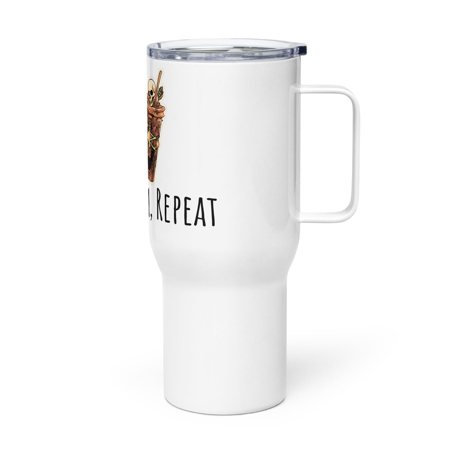 Sip, Scream, Repeat, Travel mug with a handle