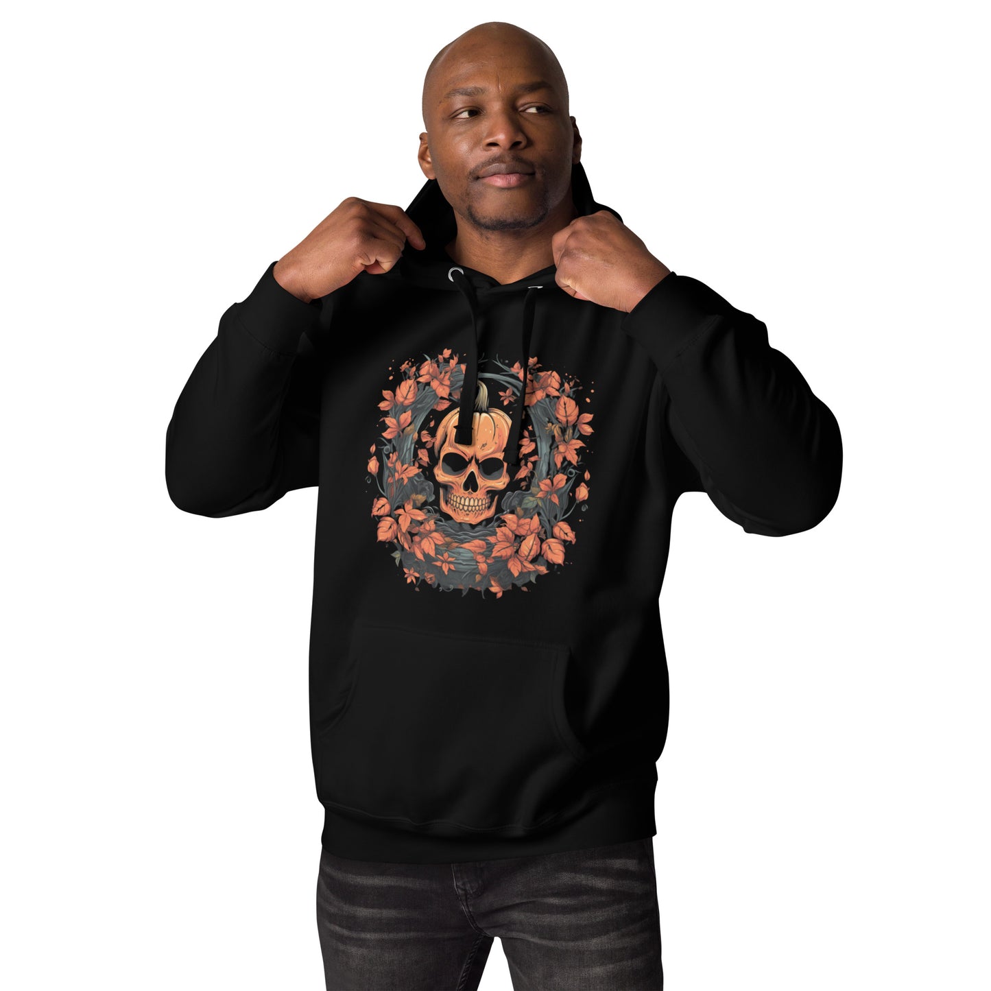 Halloween Skull Hoodie, Floral Skull Shirt, Halloween Gifts, Men's Halloween Hoodie, Halloween Skeleton Hoodies, Men's Fall Hoodies, Fall Gifts Men's classic Hoodie, Unisex Hoodie