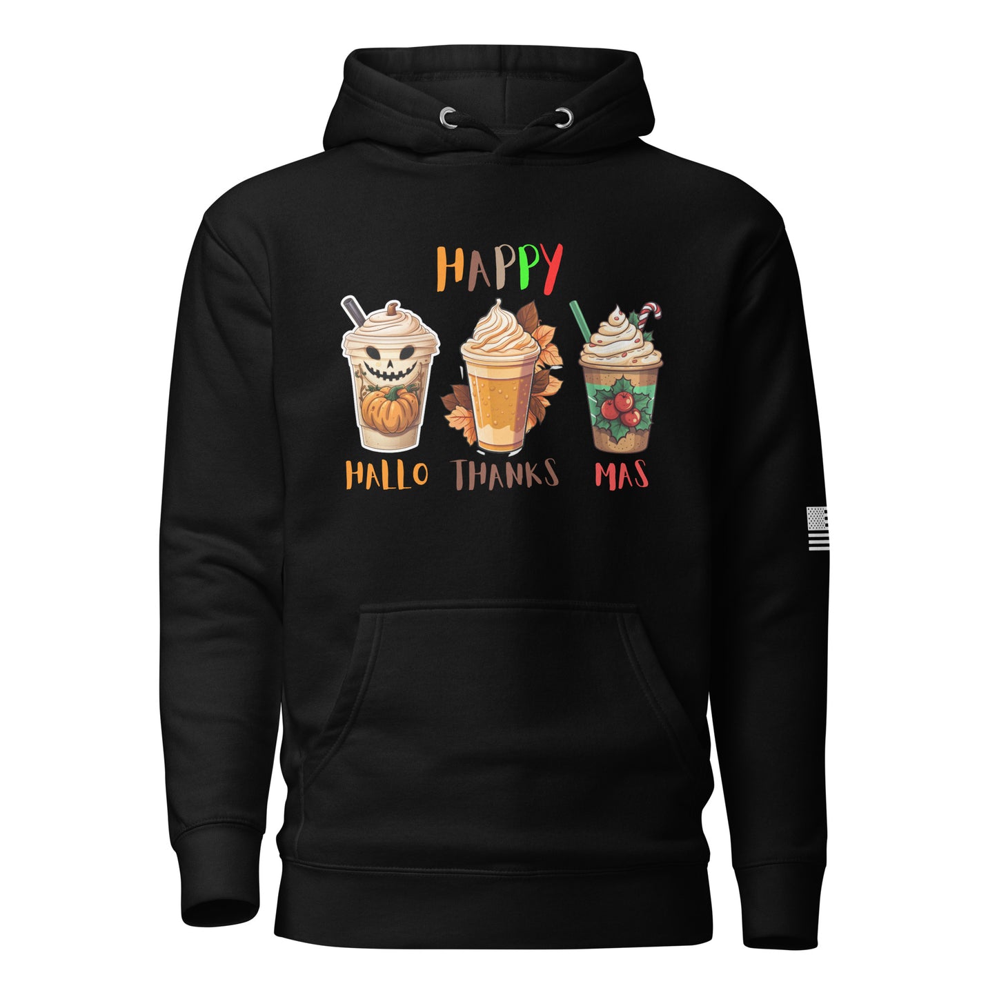 HalloThanksMas Hoodie, Holiday Season Shirt, Holiday Hoodie, Halloween Hoodies, Thanksgiving Hoodie, Christmas hoodies, Holiday Season Gift, Organic Hoodie Unisex Hoodie