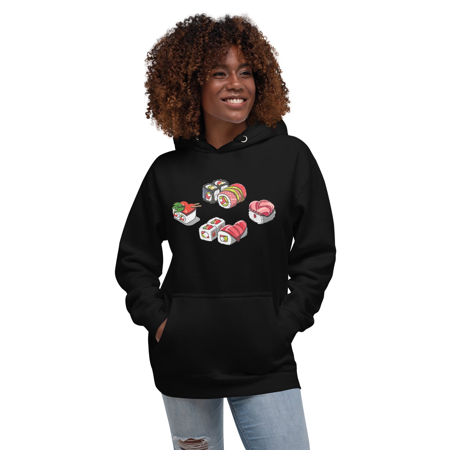 Sushi Lovers Hoodie, Men and Women gifts for loved ones, loved sushi lovers, sushi hoodies, hoodies for sushi lovers, unisex hoodies for loved ones, valentines gift, love gift, cool sushi designs by knqv, Unisex Hoodie