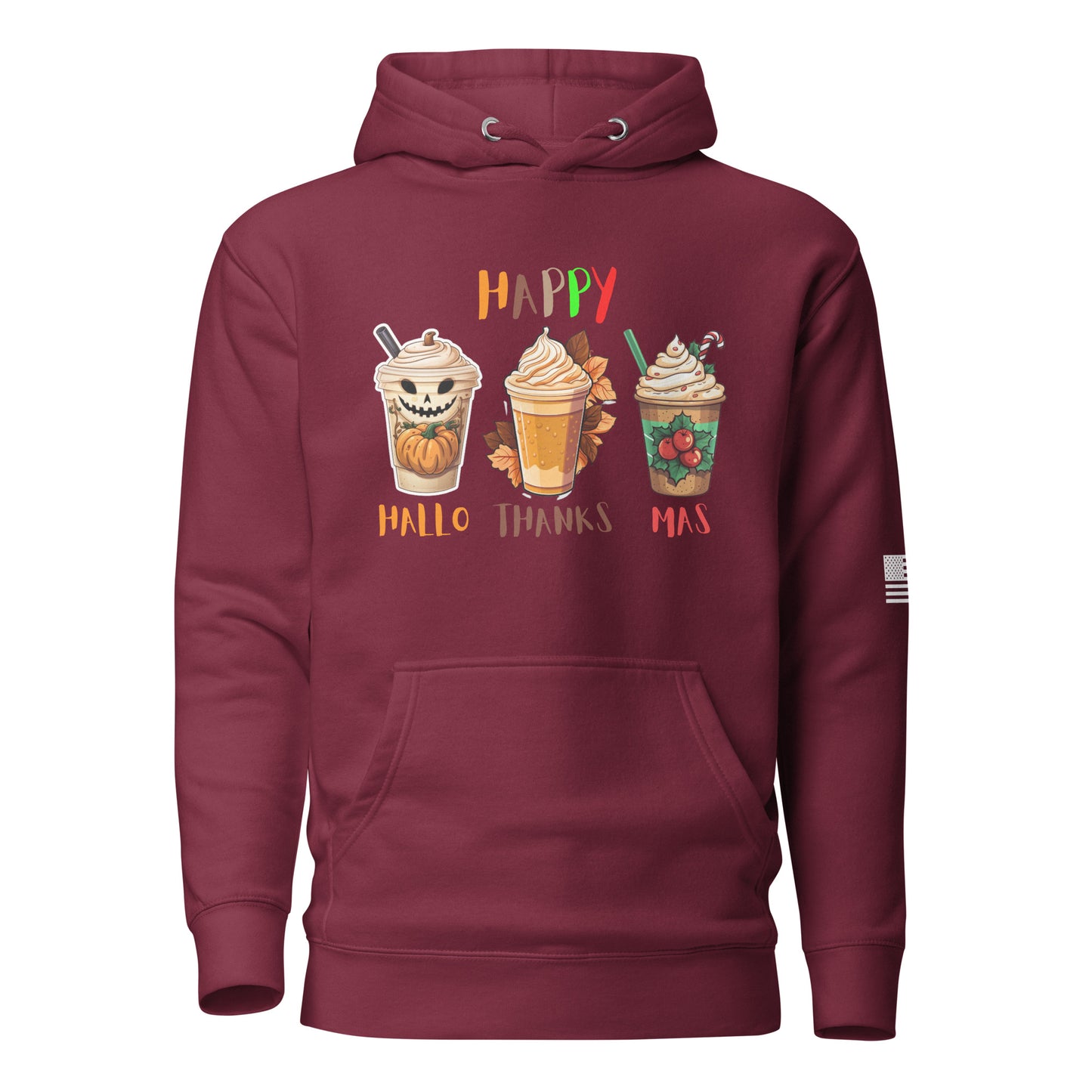 HalloThanksMas Hoodie, Holiday Season Shirt, Holiday Hoodie, Halloween Hoodies, Thanksgiving Hoodie, Christmas hoodies, Holiday Season Gift, Organic Hoodie Unisex Hoodie
