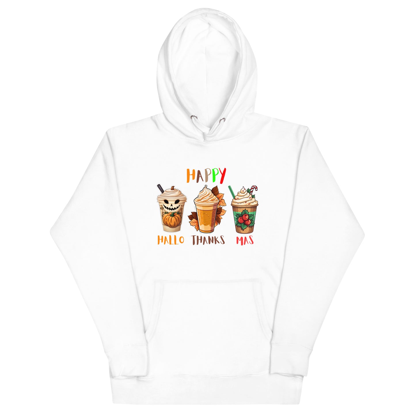 HalloThanksMas Hoodie, Holiday Season Shirt, Holiday Hoodie, Halloween Hoodies, Thanksgiving Hoodie, Christmas hoodies, Holiday Season Gift, Organic Hoodie Unisex Hoodie