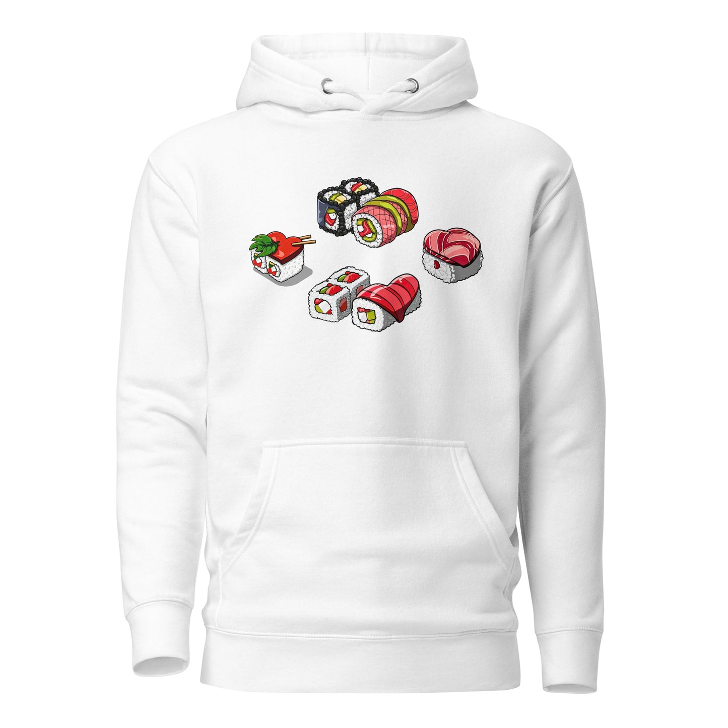 Sushi Lovers Hoodie, Men and Women gifts for loved ones, loved sushi lovers, sushi hoodies, hoodies for sushi lovers, unisex hoodies for loved ones, valentines gift, love gift, cool sushi designs by knqv, Unisex Hoodie