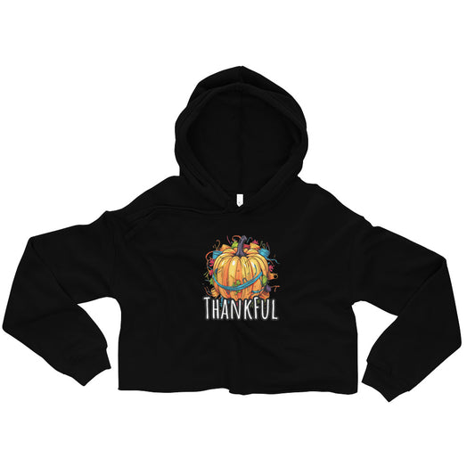 Thankful Pumpkin Hoodie for Women's Crop Hoodie, Crop Hoodie