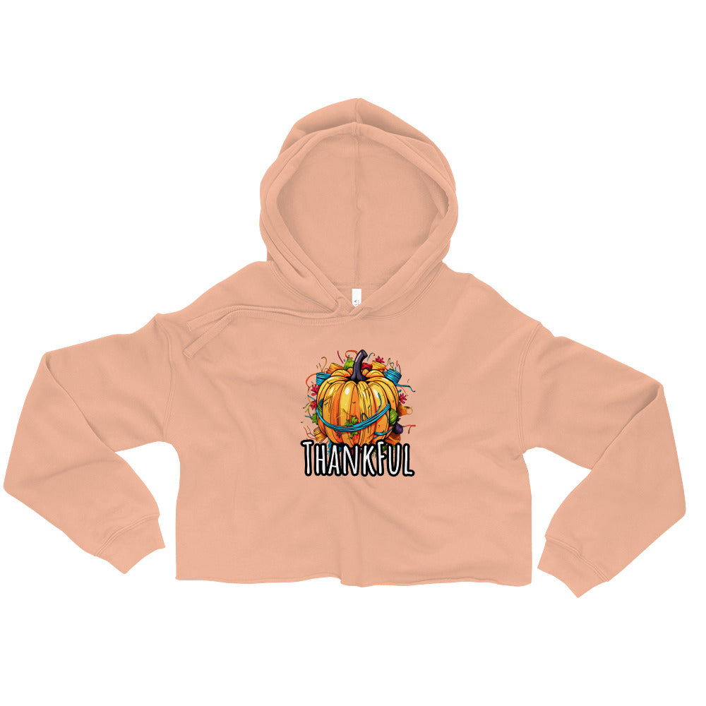 Thankful Pumpkin Hoodie for Women's Crop Hoodie, Crop Hoodie