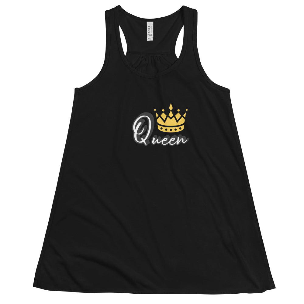 Queen Crown Love Racer Back tank for women's, Valentines Day Gift, Women's Queen Flowy Racerback Tank, Queen tank