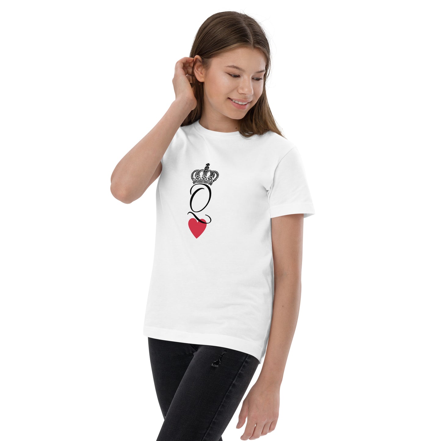 Youth Girls Q Queen Jersey T-shirt, Knqv, Queen, For Youth, Teen Girls, Queen, Queen Crown, Gifts, Happy Birthday Queen