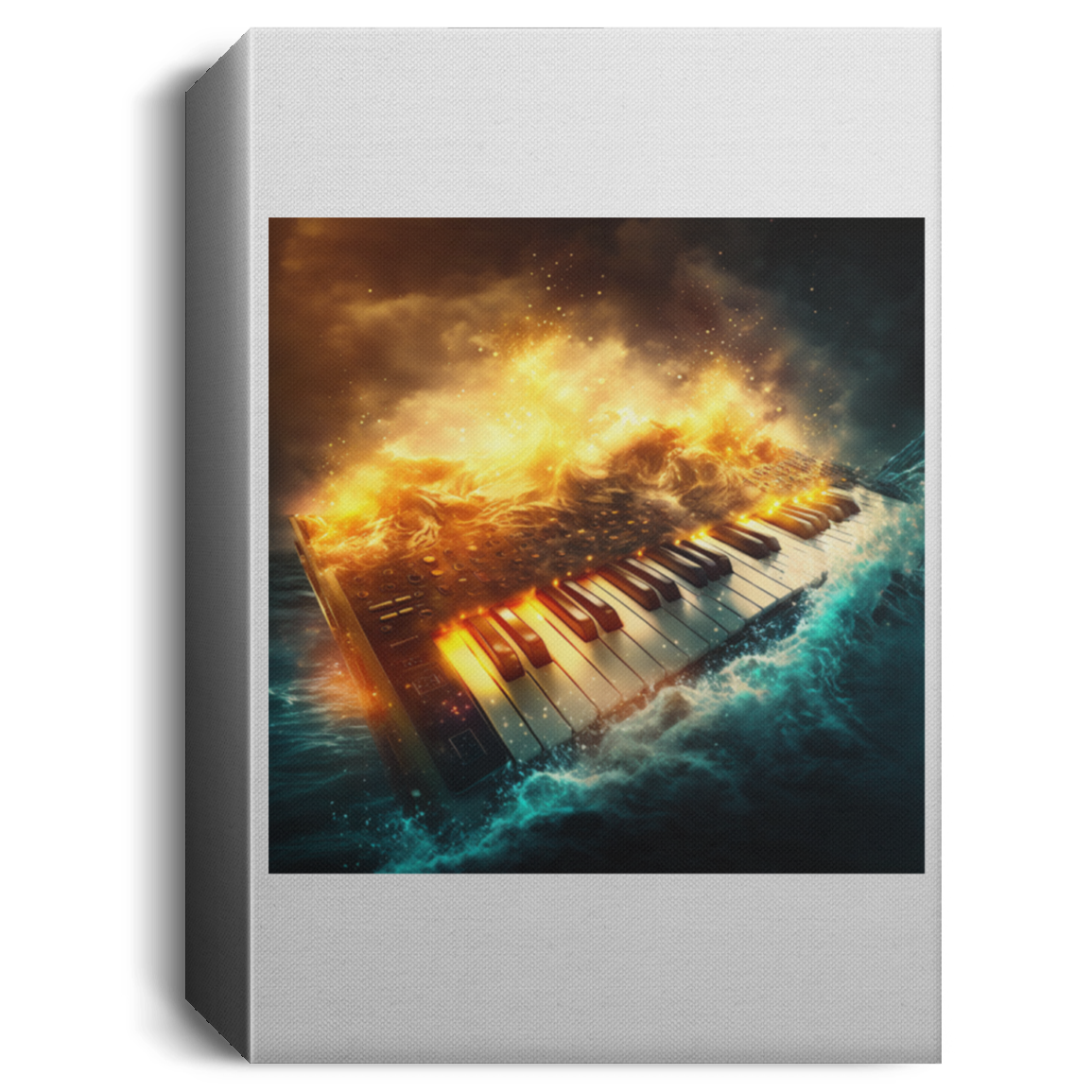Midi Keyboard Flamed | Wall art frame