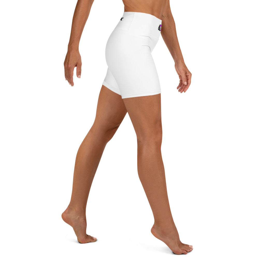 Women's Fit Yoga Shorts | Knqv Logo #3 Black and Purple N