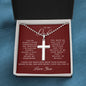 To My Dad | You're Always There Cheering Me On | Cross Necklace With Ball Chain