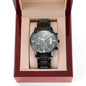 Engraved Black Chronograph Watch | For Men
