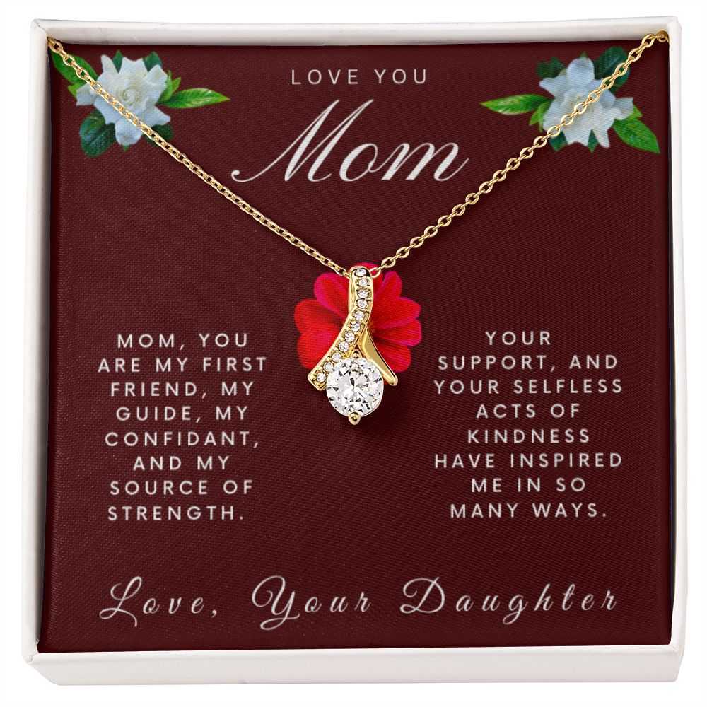 Love You Mom | Your Support Mom Love | Alluring Beauty Necklace