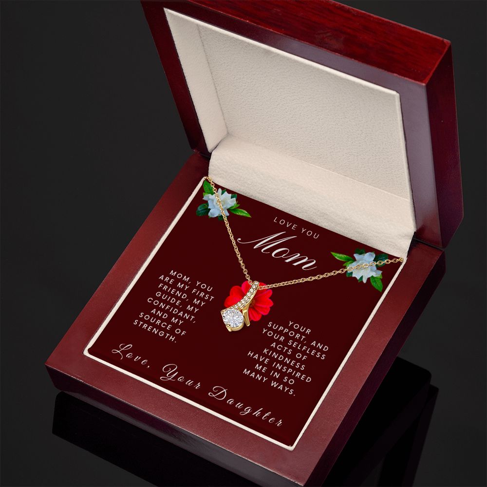 Love You Mom | Your Support Mom Love | Alluring Beauty Necklace
