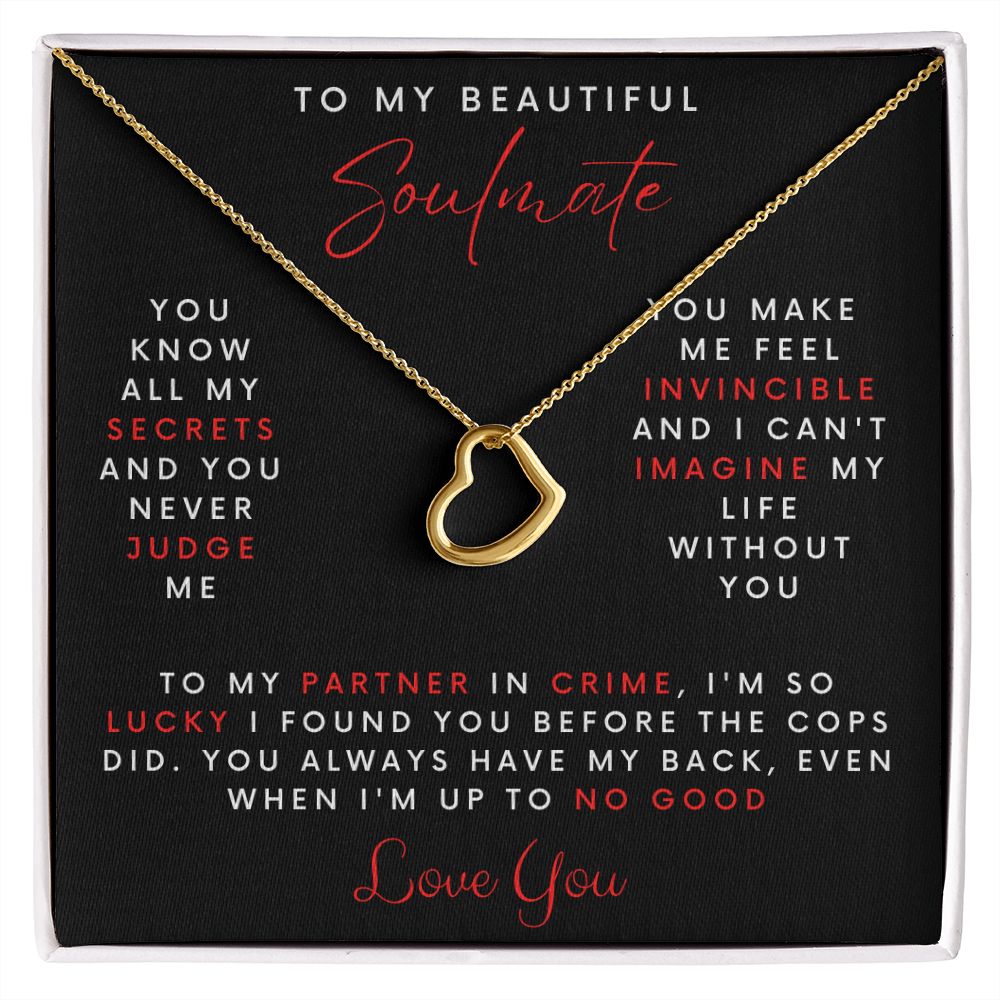 To My Beautiful Soulmte | You Know all My Secrets | Heart-Shaped Necklace