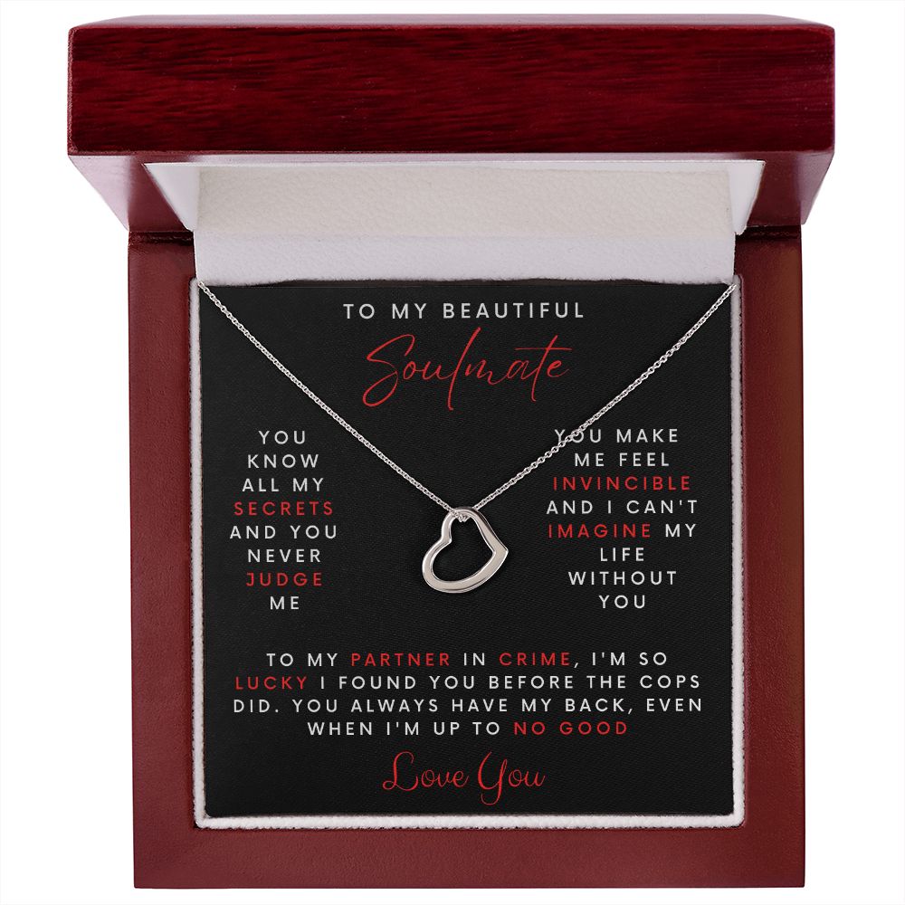 To My Beautiful Soulmte | You Know all My Secrets | Heart-Shaped Necklace