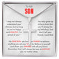 To My Son | Set Your Mind On Anything | Stainless Steel Cross Necklace