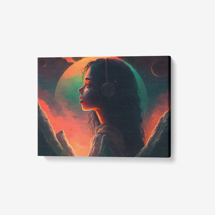 Young Singer Mountain Scenery | 1 Piece Canvas Wall Art for Living Room - Framed Ready to Hang 24"x18"