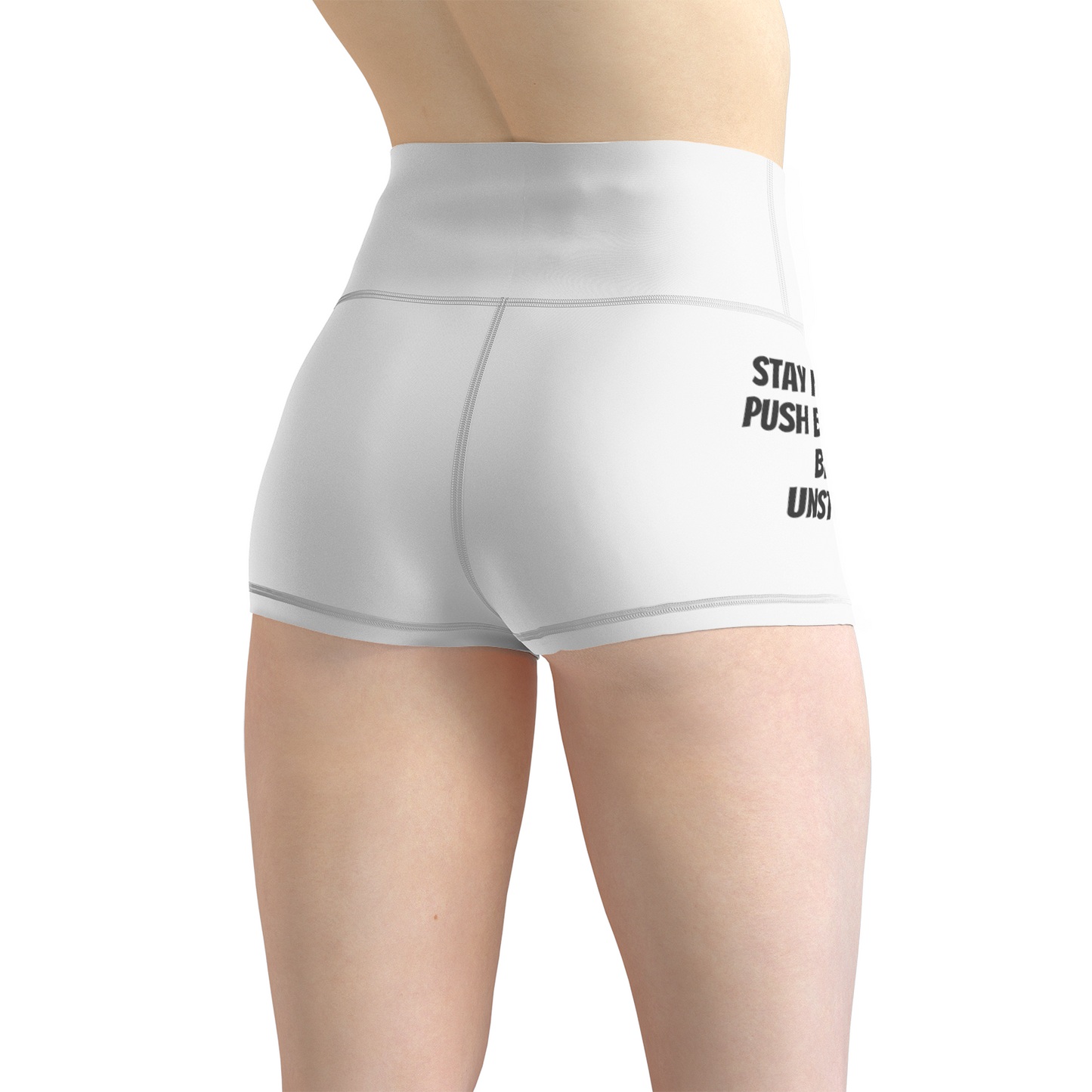 Women's Yoga Shorts | Knqv Fitness Logo #3 Black | Stay motivated, become unstoppable