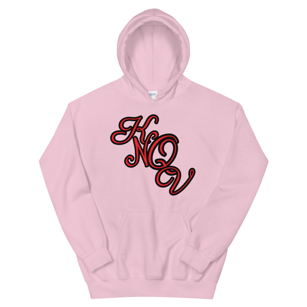 Red Knqv Cursive Design for all Hoodie
