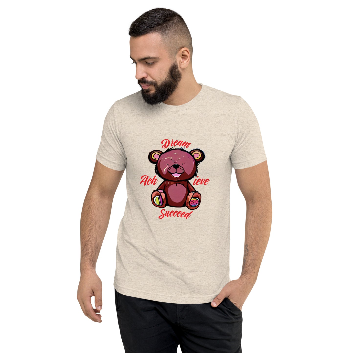 Dream, Achieve, & Succeed Bear | Knqv 50% Polyester | Short sleeve t-shirt