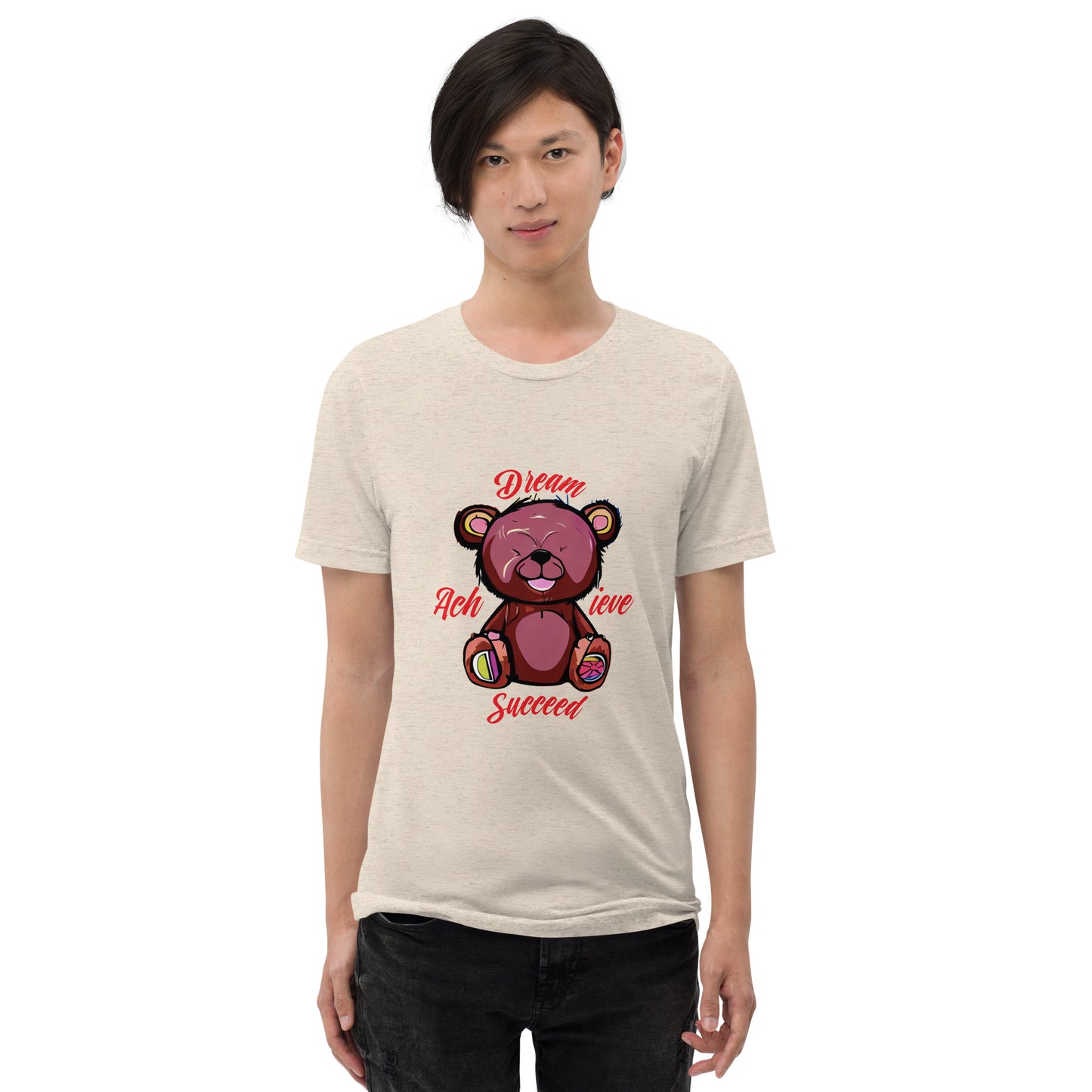 Dream, Achieve, & Succeed Bear | Knqv 50% Polyester | Short sleeve t-shirt