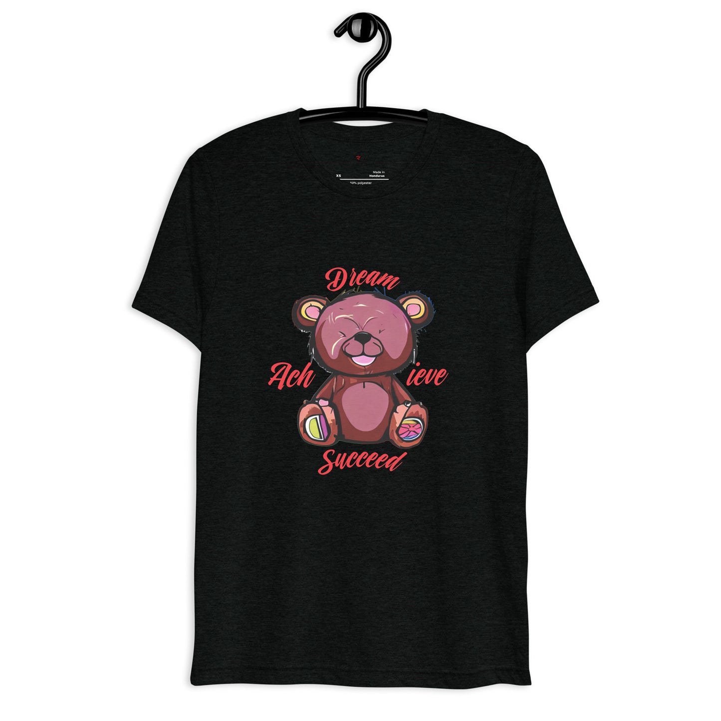 Dream, Achieve, & Succeed Bear | Knqv 50% Polyester | Short sleeve t-shirt