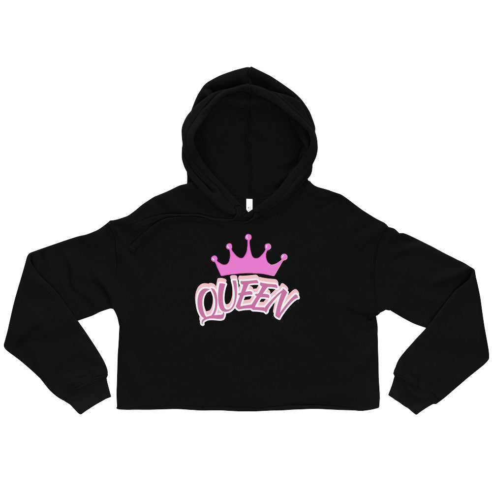 Pink Queen Crown Crop Hoodie