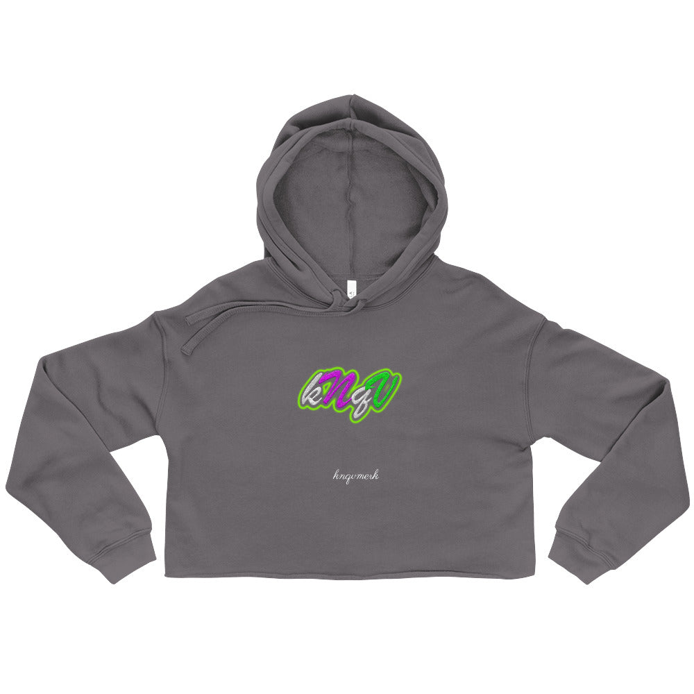 Green Knqv Logo #3 |  Crop Hoodie for Queens