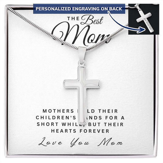 The Best Mom | Mothe's Hold Their Children's Hands | Cross Necklace