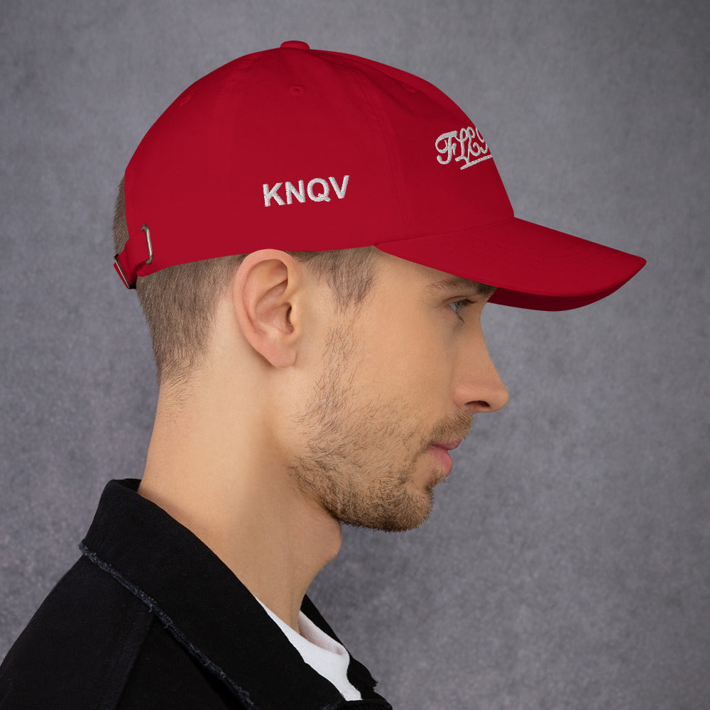 KNQV FLEXIN’ Embroidered Dad Cap — Cranberry