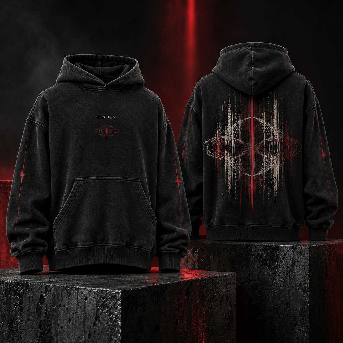 KNQV Own the Frequency heavyweight hoodie preorder concept mockup