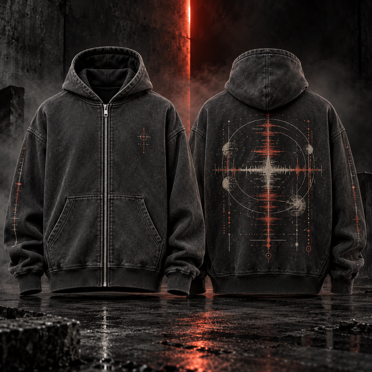 KNQV Signal Built washed zip hoodie preorder concept mockup
