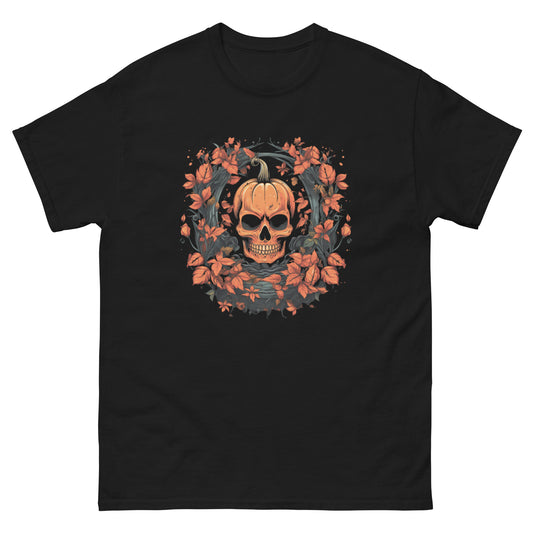 Halloween Skull Shirt, Floral Skull Shirt, Halloween Gifts, Men's Halloween Shirt, Halloween Skeleton Shirt, Men's Fall Shirts, Fall Gifts  Men's classic tee